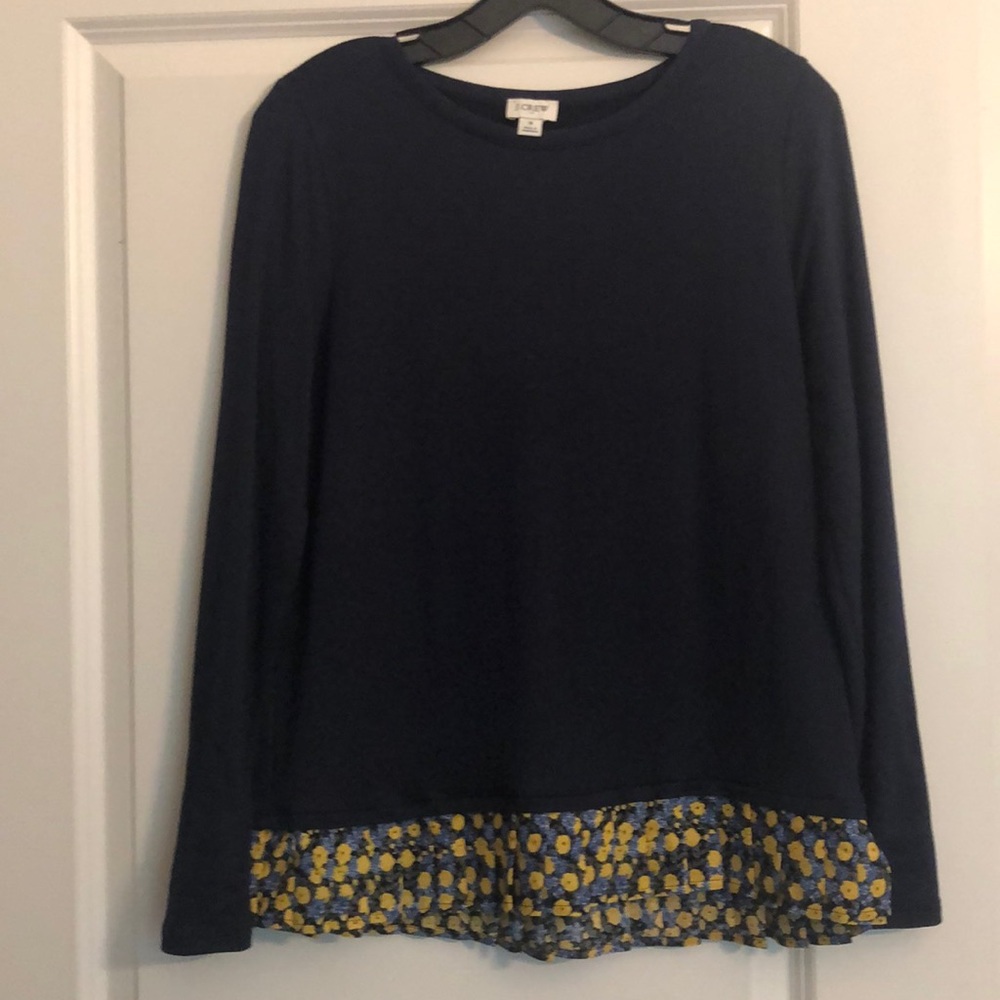 J Crew Factory long sleeve top with pleated detail